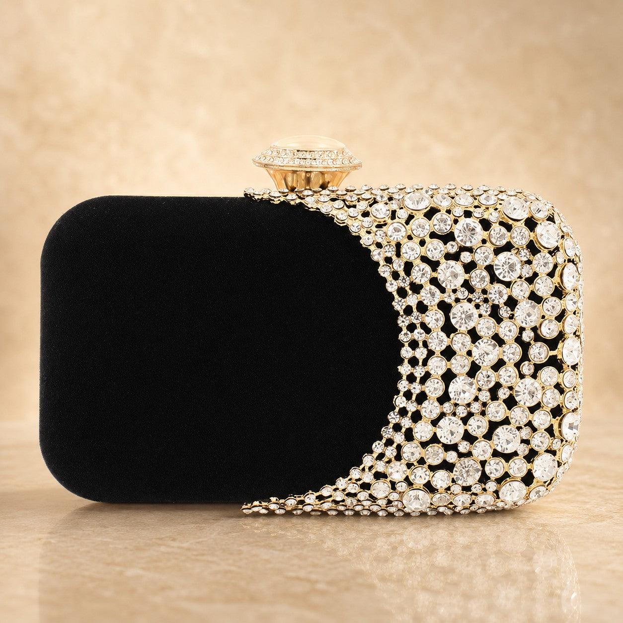 Velvet alloy dinner bag 587656808265 - Black / 7 Days - COCOMELODY